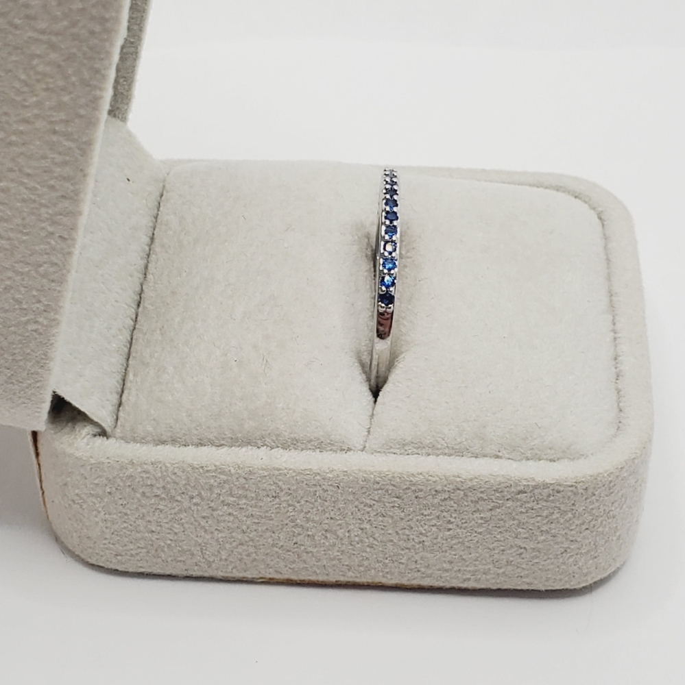 Blue Half Eternity Band Ring - Picture 4 of 6